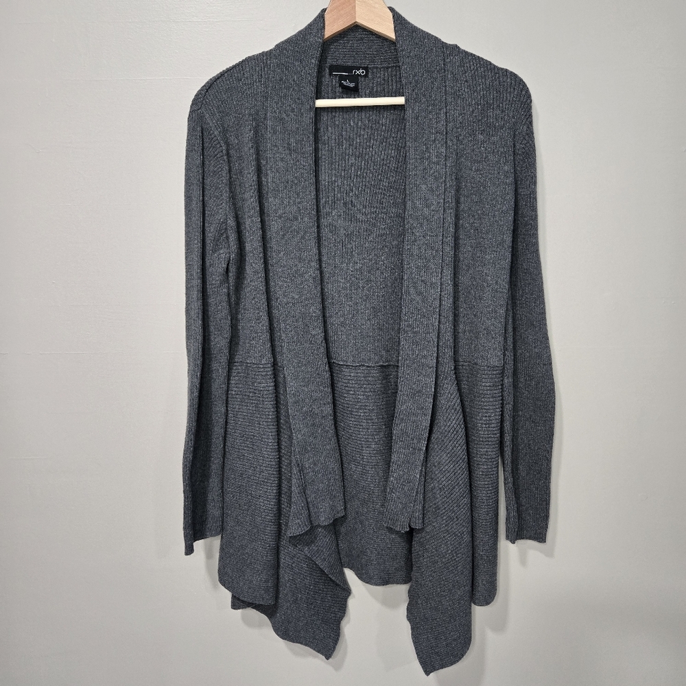 RXB Women's Gray Open Front Cardigan Sweater Cotton